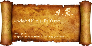 Andaházy Rufusz névjegykártya